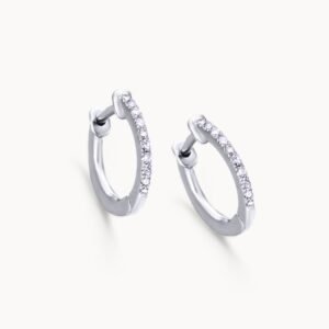 Aros de oro blanco y diamantes Lecarré GB007OB, vista de la joya